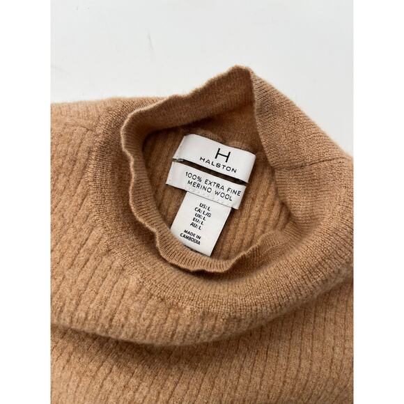 Halston hundred percent extra fine merino wool Sz XS - S Camel Brown Mocha Latte - Picture 1 of 9